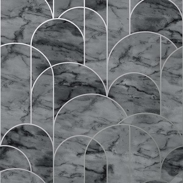Picture of Arch Grey Geometric Wallpaper