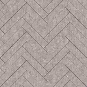 Show details for Raw Tiles Light Grey Herringbone Concrete Wallpaper