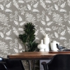 Picture of Grey Foliage Peel and Stick Wallpaper