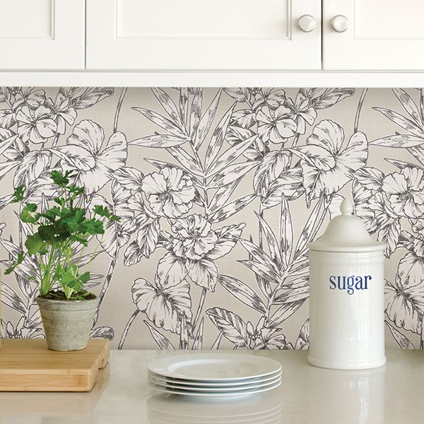 NUS3145 Grey Cayman Peel and Stick Wallpaper by NuWallpaper
