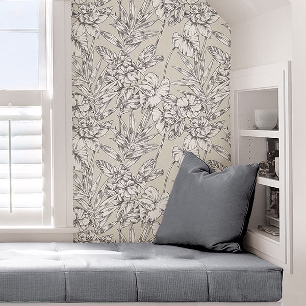 NUS3145 Grey Cayman Peel and Stick Wallpaper by NuWallpaper