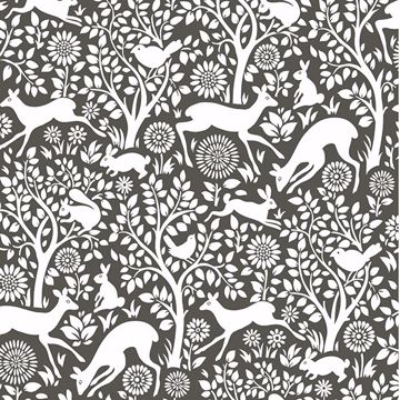 Picture of Charcoal Merriment Peel and Stick Wallpaper