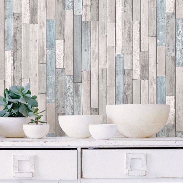 NHS3200 - Weathered Plank Shore Peel & Stick Wallpaper - by InHome