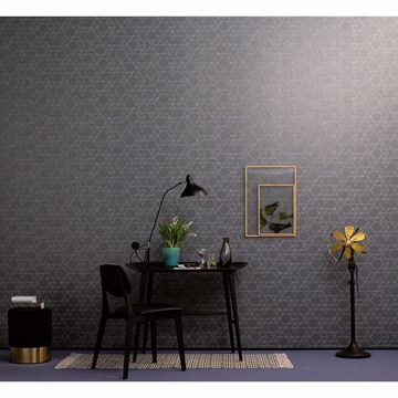Show details for Montego Dark Grey Geometric Wallpaper