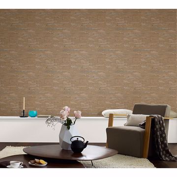 Show details for Rheta Brown Stone Wallpaper