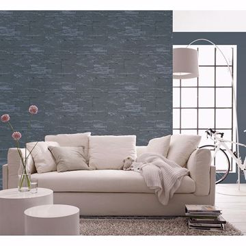 Show details for Rheta Charcoal Stone Wallpaper