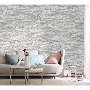 Show details for Kamen Light Grey Stone Wallpaper