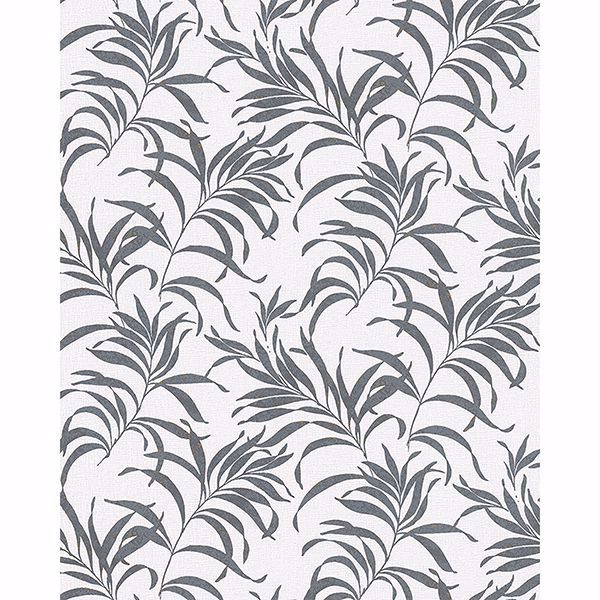 Picture of Valentina Grey Leaf Wallpaper