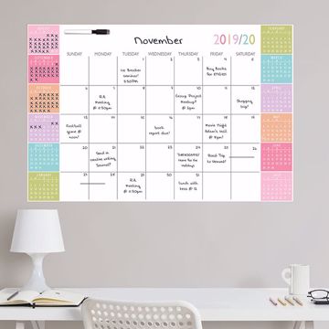Show details for Color Block Academic 2019-2020 Dry Erase Calendar
