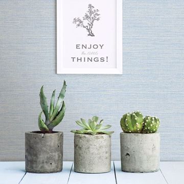 Show details for Agave Blue Faux Grasscloth Wallpaper