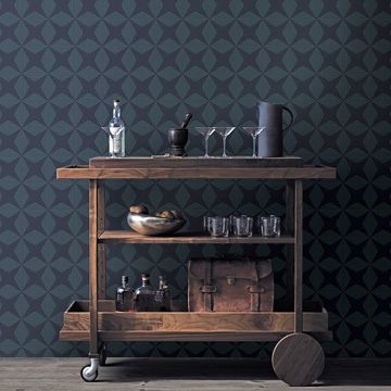 Show details for Telestar Navy Geometric Wallpaper