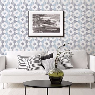 Show details for Babylon Blue Abstract Floral Wallpaper