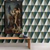 Picture of Aspect Green Geometric Faux Grasscloth Wallpaper