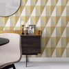 Picture of Aspect Yellow Geometric Faux Grasscloth Wallpaper