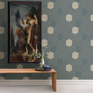 Show details for Momentum Dark Green Geometric Wallpaper