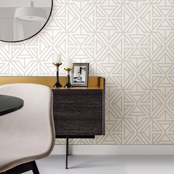 2902-25554 - Helios Bone Geometric Wallpaper - by A-Street Prints