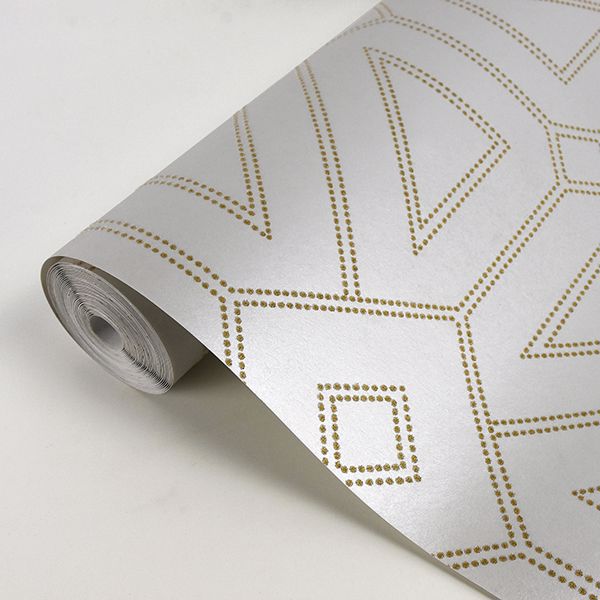 290287335 Voltaire Ivory Geometric Wallpaper by AStreet Prints