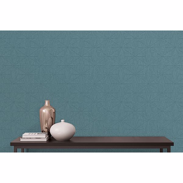 2900-25342 - Bernice Teal Geometric Wallpaper - by Fine Decor