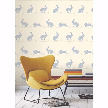 Show details for Nell Beige Rabbit Wallpaper