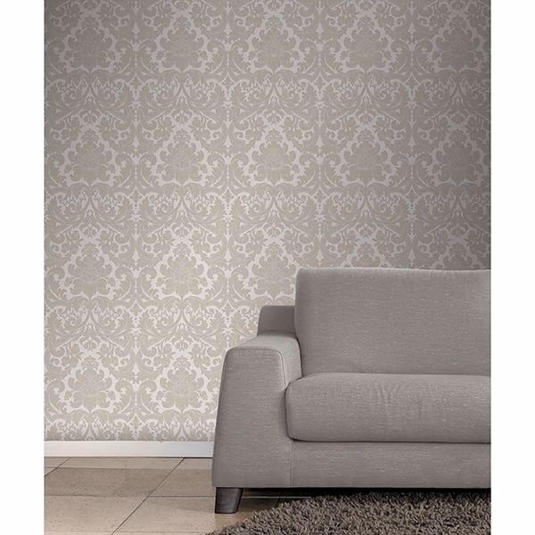 290041736 Blythe Neutral Damask Wallpaper by Fine Decor