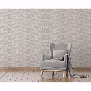 Show details for Quentin Neutral Ogee Wallpaper