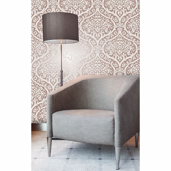290042533 Sandringham Rose Gold Damask Wallpaper by Fine Decor