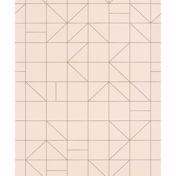 Picture of Teague Light Pink Geometric Wallpaper