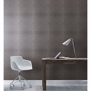 Show details for Perriand Silver Geometric Wallpaper