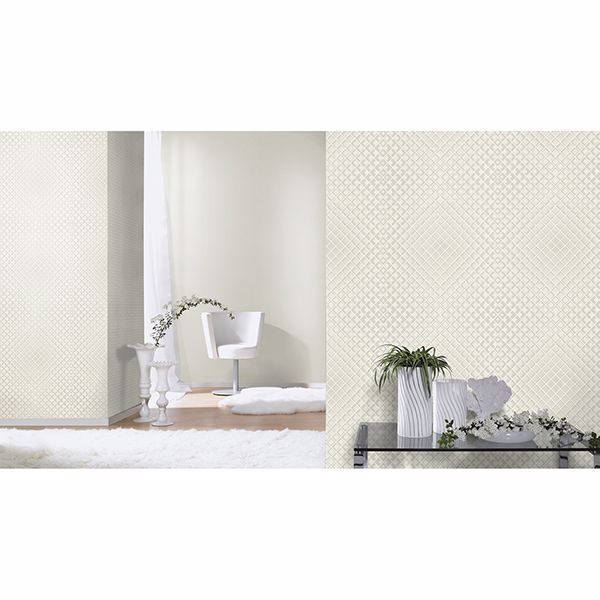 RH610949 Perriand Cream Geometric Wallpaper by Rasch