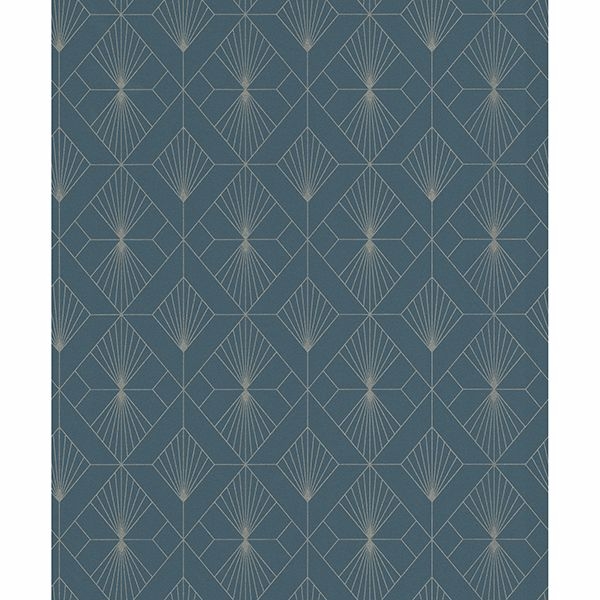 Picture of Henri Dark Green Geometric Wallpaper