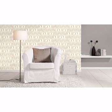 Show details for Catteau Off-White Cube Wallpaper