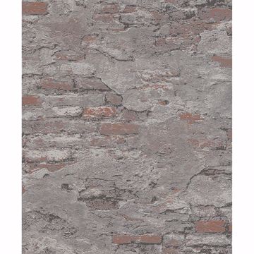 Picture of Templier Grey Distressed Brick Wallpaper