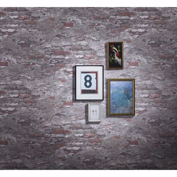 Show details for Templier Grey Distressed Brick Wallpaper