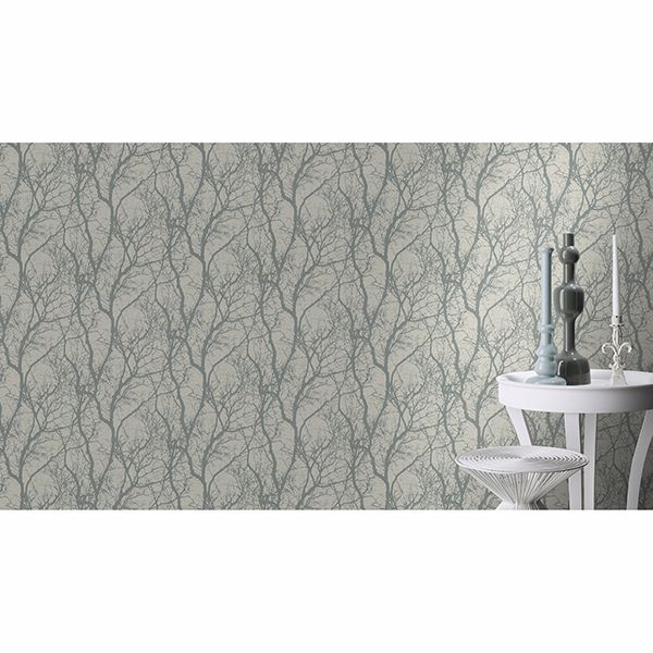 RH633269 Wiwen Grey Tree Wallpaper by Rasch