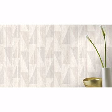 Show details for Nilsson White Geometric Wood Wallpaper