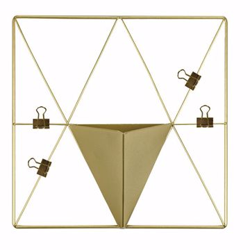 Show details for Gold Triangle Metal Grid with Pocket Wall Organizer