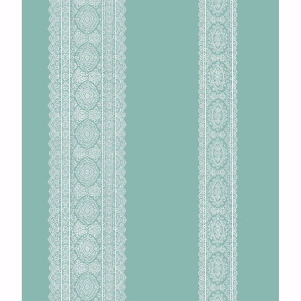 Picture of Brynn Turquoise Paisley Stripe Wallpaper