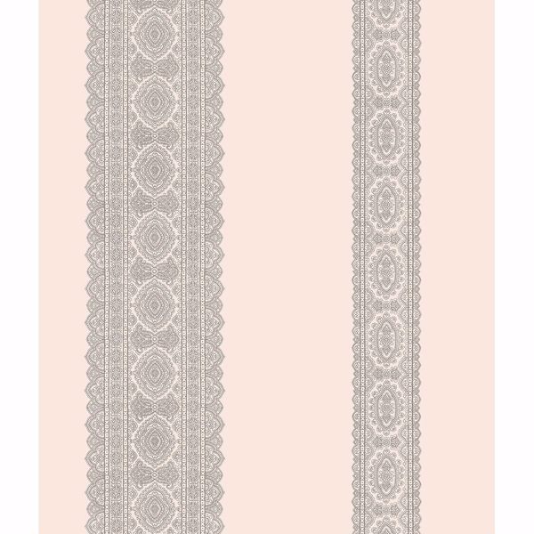 Picture of Brynn Grey Paisley Stripe Wallpaper