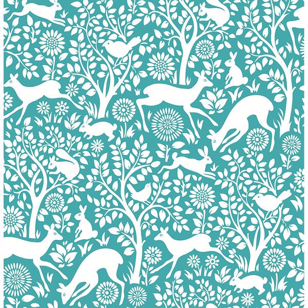 2702-22731 - Meadow Teal Animals Wallpaper - by A - Street ...