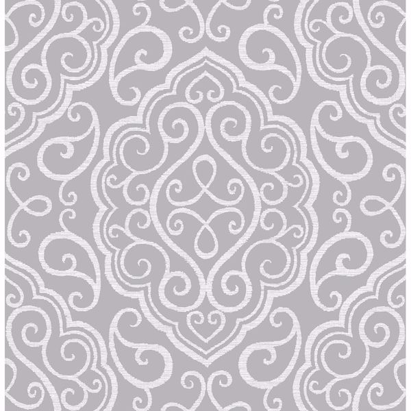 Picture of Heavenly Grey Damask Wallpaper 