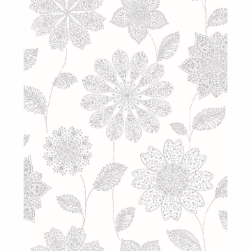 Picture of Panache Grey Floral Wallpaper 