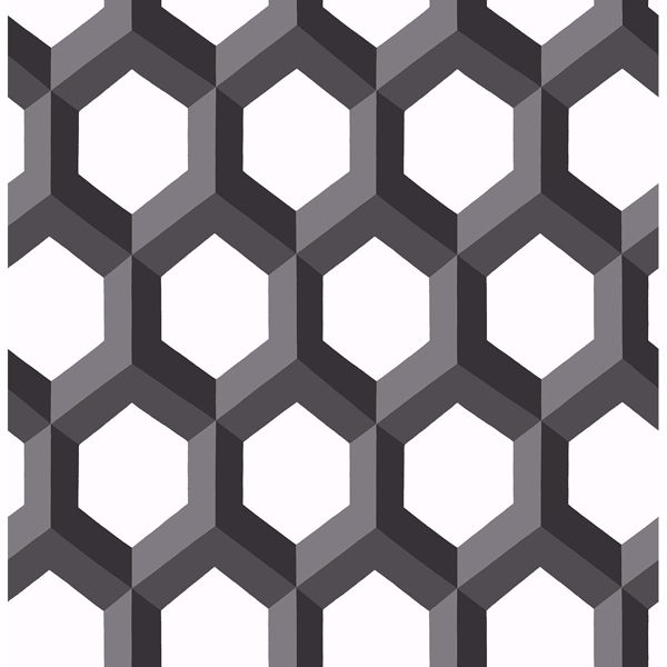 Picture of Hex Black Geometric Wallpaper 