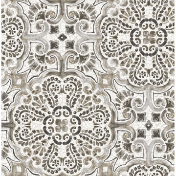 Picture of Florentine Grey Tile Wallpaper 
