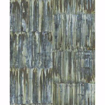 Picture of Patina Panels Blue Metal Wallpaper 