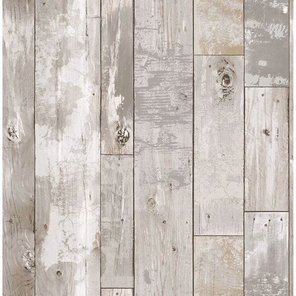 Picture of Deena Grey Distressed Wood Wallpaper 