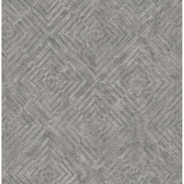 Picture of Labyrinth Pewter Geometric Wallpaper 