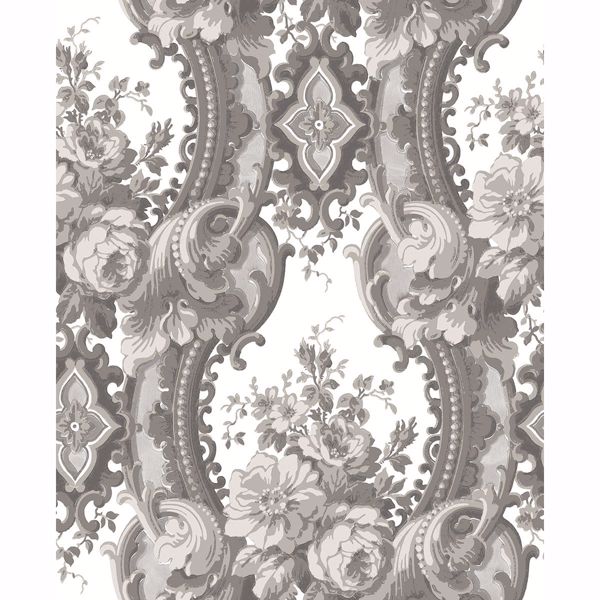 Picture of Dreamer Grey Damask Wallpaper 