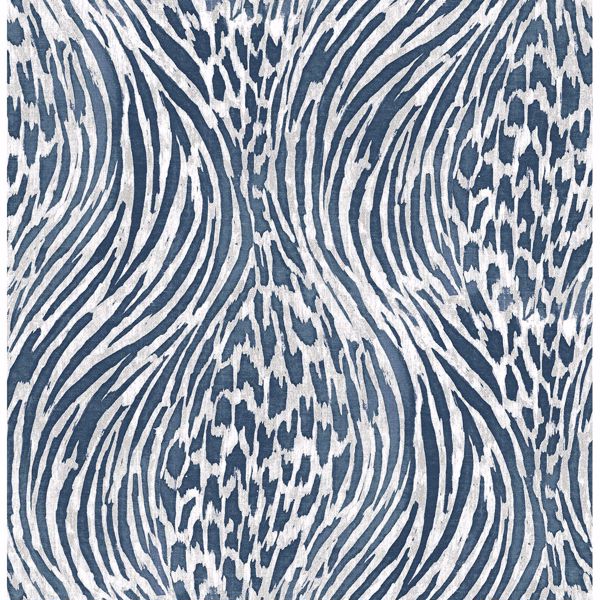 Picture of Splendid Blue Animal Print Wallpaper