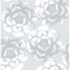 Picture of Fanciful Silver Floral Wallpaper 