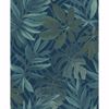 Picture of Nocturnum Blue Leaf Wallpaper